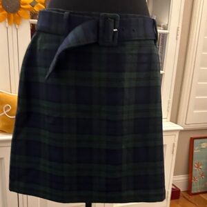 LOFT Tartan Mini Skirt - Navy and Forest Green